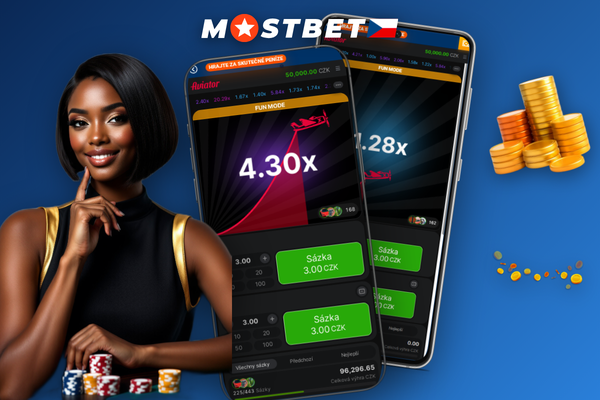 Celé rozhraní Mostbet Aviator game se stoupající křivkou a live chatem hráčů